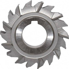 Made in USA - 2-3/4" Diam x 3/8" Width of Cut, 18 Teeth, High Speed Steel Side Milling Cutter - Staggered Teeth, Uncoated - USA Tool & Supply