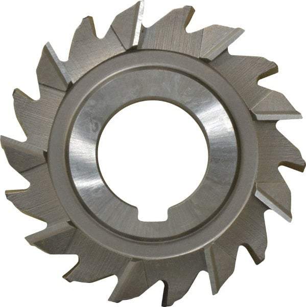 Made in USA - 2-3/4" Diam x 7/16" Width of Cut, 18 Teeth, High Speed Steel Side Milling Cutter - Staggered Teeth, Uncoated - USA Tool & Supply