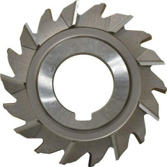 Made in USA - 2-3/4" Diam x 7/16" Width of Cut, 18 Teeth, High Speed Steel Side Milling Cutter - Staggered Teeth, Uncoated - USA Tool & Supply