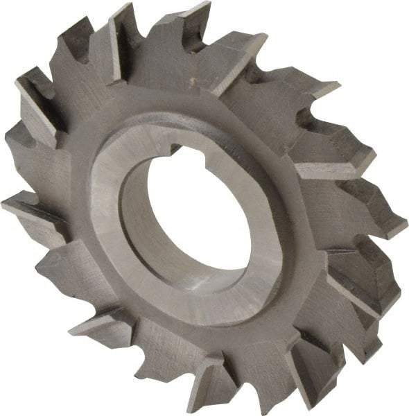 Made in USA - 3" Diam x 3/8" Width of Cut, 18 Teeth, High Speed Steel Side Milling Cutter - Staggered Teeth, Uncoated - USA Tool & Supply