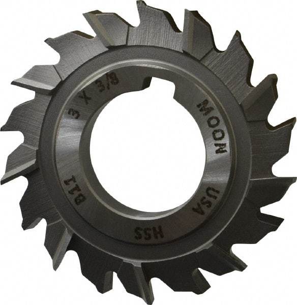 Made in USA - 3" Diam x 3/8" Width of Cut, 18 Teeth, High Speed Steel Side Milling Cutter - Staggered Teeth, Uncoated - USA Tool & Supply