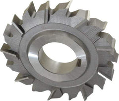 Made in USA - 3" Diam x 1/2" Width of Cut, 18 Teeth, High Speed Steel Side Milling Cutter - Staggered Teeth, Uncoated - USA Tool & Supply