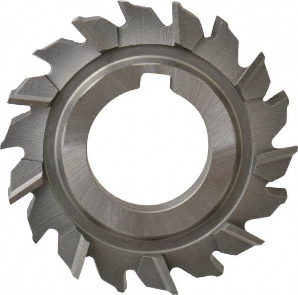 Made in USA - 3" Diam x 1/2" Width of Cut, 18 Teeth, High Speed Steel Side Milling Cutter - Staggered Teeth, Uncoated - USA Tool & Supply