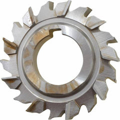 Made in USA - 3" Diam x 9/16" Width of Cut, 18 Teeth, High Speed Steel Side Milling Cutter - Staggered Teeth, Uncoated - USA Tool & Supply