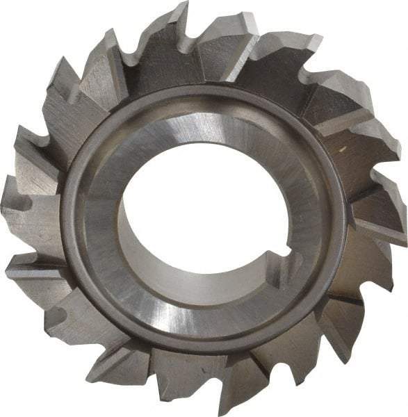 Made in USA - 3" Diam x 3/4" Width of Cut, 18 Teeth, High Speed Steel Side Milling Cutter - Staggered Teeth, Uncoated - USA Tool & Supply