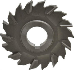 Made in USA - 3-1/2" Diam x 3/8" Width of Cut, 18 Teeth, High Speed Steel Side Milling Cutter - Staggered Teeth, Uncoated - USA Tool & Supply