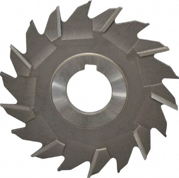 Made in USA - 4" Diam x 3/16" Width of Cut, 18 Teeth, High Speed Steel Side Milling Cutter - Staggered Teeth, Uncoated - USA Tool & Supply