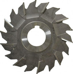 Made in USA - 4" Diam x 1/4" Width of Cut, 18 Teeth, High Speed Steel Side Milling Cutter - Staggered Teeth, Uncoated - USA Tool & Supply