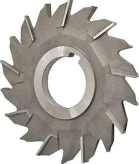 Made in USA - 4" Diam x 1/4" Width of Cut, 18 Teeth, High Speed Steel Side Milling Cutter - Staggered Teeth, Uncoated - USA Tool & Supply