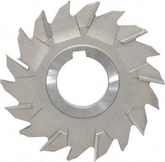 Made in USA - 4" Diam x 9/32" Width of Cut, 18 Teeth, High Speed Steel Side Milling Cutter - Staggered Teeth, Uncoated - USA Tool & Supply