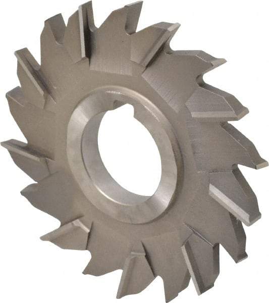Made in USA - 4" Diam x 3/8" Width of Cut, 18 Teeth, High Speed Steel Side Milling Cutter - Staggered Teeth, Uncoated - USA Tool & Supply