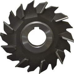 Made in USA - 4" Diam x 1/2" Width of Cut, 18 Teeth, High Speed Steel Side Milling Cutter - Staggered Teeth, Uncoated - USA Tool & Supply