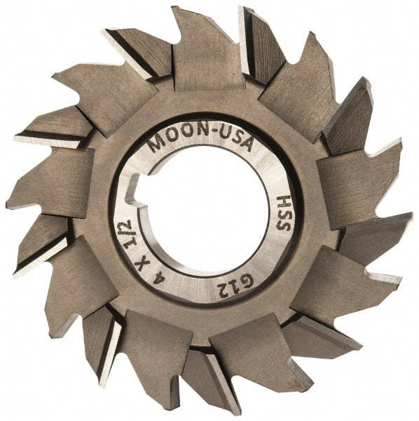 Made in USA - 4" Diam x 1/2" Width of Cut, 18 Teeth, High Speed Steel Side Milling Cutter - Staggered Teeth, Uncoated - USA Tool & Supply