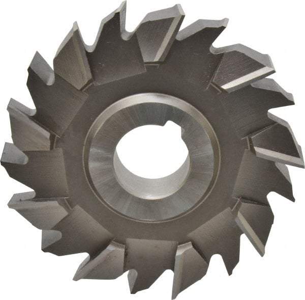 Made in USA - 4" Diam x 3/4" Width of Cut, 18 Teeth, High Speed Steel Side Milling Cutter - Staggered Teeth, Uncoated - USA Tool & Supply