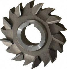 Made in USA - 4" Diam x 3/4" Width of Cut, 18 Teeth, High Speed Steel Side Milling Cutter - Staggered Teeth, Uncoated - USA Tool & Supply