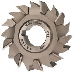 Made in USA - 4" Diam x 1-1/4" Width of Cut, 18 Teeth, High Speed Steel Side Milling Cutter - Staggered Teeth, Uncoated - USA Tool & Supply