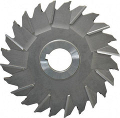 Made in USA - 5" Diam x 1/4" Width of Cut, 24 Teeth, High Speed Steel Side Milling Cutter - Staggered Teeth, Uncoated - USA Tool & Supply