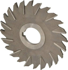 Made in USA - 5" Diam x 1/4" Width of Cut, 24 Teeth, High Speed Steel Side Milling Cutter - Staggered Teeth, Uncoated - USA Tool & Supply