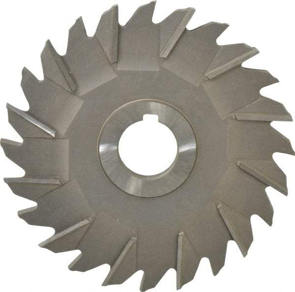 Made in USA - 5" Diam x 5/16" Width of Cut, 24 Teeth, High Speed Steel Side Milling Cutter - Staggered Teeth, Uncoated - USA Tool & Supply