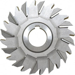 Made in USA - 5" Diam x 3/4" Width of Cut, 24 Teeth, High Speed Steel Side Milling Cutter - Staggered Teeth, Uncoated - USA Tool & Supply