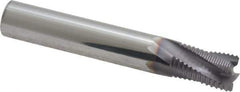 Niagara Cutter - 5/16" Diam, Fine Pitch, 7/16" LOC, 4 Flute Solid Carbide Corner Chamfer Roughing End Mill - AlTiN Finish, 2" OAL, 5/16" Shank Diam, Single End, Centercutting, 20° Helix - USA Tool & Supply
