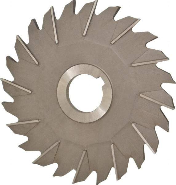 Made in USA - 6" Diam x 1/4" Width of Cut, 24 Teeth, High Speed Steel Side Milling Cutter - Staggered Teeth, Uncoated - USA Tool & Supply