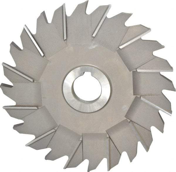 Made in USA - 6" Diam x 3/8" Width of Cut, 24 Teeth, High Speed Steel Side Milling Cutter - Staggered Teeth, Uncoated - USA Tool & Supply