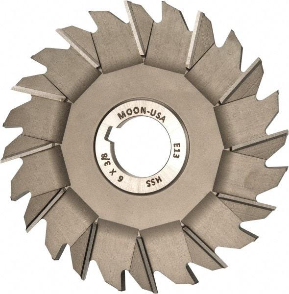 Made in USA - 6" Diam x 3/8" Width of Cut, 24 Teeth, High Speed Steel Side Milling Cutter - Staggered Teeth, Uncoated - USA Tool & Supply