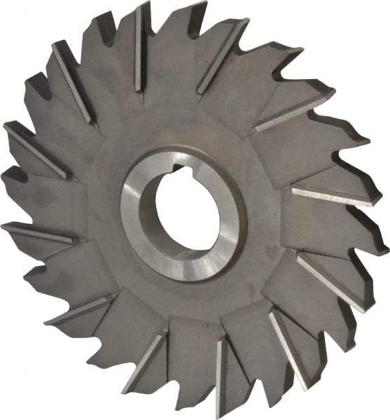 Made in USA - 6" Diam x 1/2" Width of Cut, 24 Teeth, High Speed Steel Side Milling Cutter - Staggered Teeth, Uncoated - USA Tool & Supply