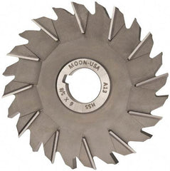 Made in USA - 6" Diam x 5/8" Width of Cut, 24 Teeth, High Speed Steel Side Milling Cutter - Staggered Teeth, Uncoated - USA Tool & Supply