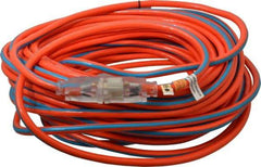 Southwire - 100', 12/3 Gauge/Conductors, Orange/Blue Outdoor Extension Cord - 1 Receptacle, 15 Amps, 125 VAC, UL SJTW, NEMA 5-15P, 5-15R - USA Tool & Supply