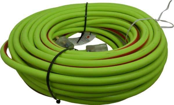 Southwire - 100', 10/3 Gauge/Conductors, Green/Red Outdoor Extension Cord - 1 Receptacle, 15 Amps, 125 VAC, UL SJTW, NEMA 5-15P, 5-15R - USA Tool & Supply