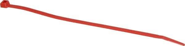 Made in USA - 7.562 Inch Long x 0.18 Inch Wide x 1-7/8 Inch Bundle Diameter, Red, Nylon Standard Cable Tie - 50 Lb. Strength, 0.052 Inch Thick - USA Tool & Supply