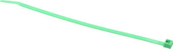 Made in USA - 7.562 Inch Long x 0.18 Inch Wide x 1-7/8 Inch Bundle Diameter, Green, Nylon Standard Cable Tie - 50 Lb. Strength, 0.052 Inch Thick - USA Tool & Supply