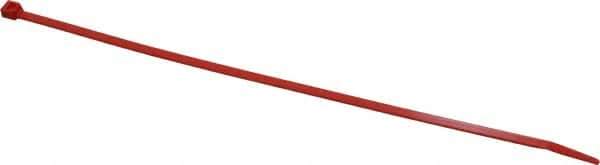 Made in USA - 8-7/8" Long Red Nylon Standard Cable Tie - 40 Lb Tensile Strength, 1.24mm Thick, 3" Max Bundle Diam - USA Tool & Supply