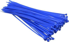 Made in USA - 11-1/4" Long Blue Nylon Standard Cable Tie - 50 Lb Tensile Strength, 1.32mm Thick, 4" Max Bundle Diam - USA Tool & Supply