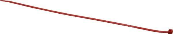 Made in USA - 14-1/4" Long Red Nylon Standard Cable Tie - 50 Lb Tensile Strength, 1.32mm Thick, 4" Max Bundle Diam - USA Tool & Supply