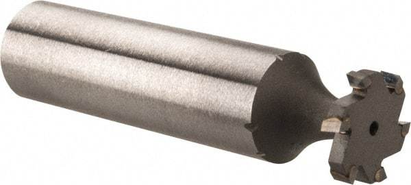 Made in USA - 1/2" Diam x 3/32" Face Width, Carbide-Tipped, 6 Teeth, Shank Connection Woodruff Keyseat Cutter - Uncoated, 2-3/32" OAL x 1/2" Shank, Staggered Teeth, ANSI 304, Old Standard 2 - USA Tool & Supply