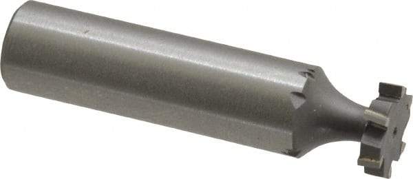 Made in USA - 1/2" Diam x 1/8" Face Width, Carbide-Tipped, 6 Teeth, Shank Connection Woodruff Keyseat Cutter - Uncoated, 2-1/8" OAL x 1/2" Shank, Staggered Teeth, ANSI 404, Old Standard 3 - USA Tool & Supply