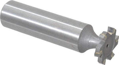 Made in USA - 5/8" Diam x 3/32" Face Width, Carbide-Tipped, 6 Teeth, Shank Connection Woodruff Keyseat Cutter - Uncoated, 2-3/32" OAL x 1/2" Shank, Staggered Teeth, ANSI 305, Old Standard 4 - USA Tool & Supply