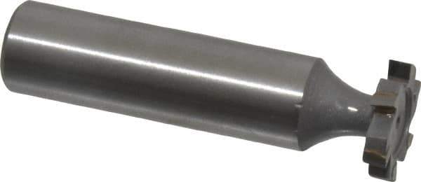 Made in USA - 5/8" Diam x 1/8" Face Width, Carbide-Tipped, 6 Teeth, Shank Connection Woodruff Keyseat Cutter - Uncoated, 2-1/8" OAL x 1/2" Shank, Staggered Teeth, ANSI 405, Old Standard 5 - USA Tool & Supply