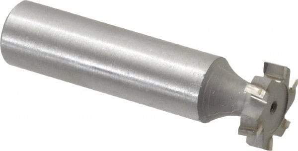 Made in USA - 5/8" Diam x 5/32" Face Width, Carbide-Tipped, 6 Teeth, Shank Connection Woodruff Keyseat Cutter - Uncoated, 2-5/32" OAL x 1/2" Shank, Staggered Teeth, ANSI 505, Old Standard 6 - USA Tool & Supply