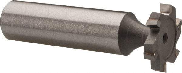 Made in USA - 3/4" Diam x 1/8" Face Width, Carbide-Tipped, 6 Teeth, Shank Connection Woodruff Keyseat Cutter - Uncoated, 2-1/8" OAL x 1/2" Shank, Staggered Teeth, ANSI 406, Old Standard 7 - USA Tool & Supply