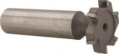 Made in USA - 7/8" Diam x 5/32" Face Width, Carbide-Tipped, 6 Teeth, Shank Connection Woodruff Keyseat Cutter - Uncoated, 2-5/32" OAL x 1/2" Shank, Staggered Teeth, ANSI 507, Old Standard 10 - USA Tool & Supply