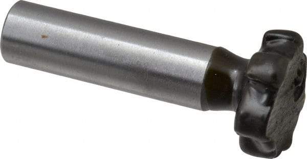 Made in USA - 7/8" Diam x 7/32" Face Width, Carbide-Tipped, 6 Teeth, Shank Connection Woodruff Keyseat Cutter - Uncoated, 2-7/32" OAL x 1/2" Shank, Staggered Teeth, ANSI 707, Old Standard 12 - USA Tool & Supply