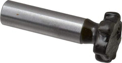 Made in USA - 7/8" Diam x 7/32" Face Width, Carbide-Tipped, 6 Teeth, Shank Connection Woodruff Keyseat Cutter - Uncoated, 2-7/32" OAL x 1/2" Shank, Staggered Teeth, ANSI 707, Old Standard 12 - USA Tool & Supply