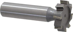 Made in USA - 1" Diam x 1/4" Face Width, Carbide-Tipped, 8 Teeth, Shank Connection Woodruff Keyseat Cutter - Uncoated, 2-1/4" OAL x 1/2" Shank, Staggered Teeth, ANSI 808, Old Standard 15 - USA Tool & Supply