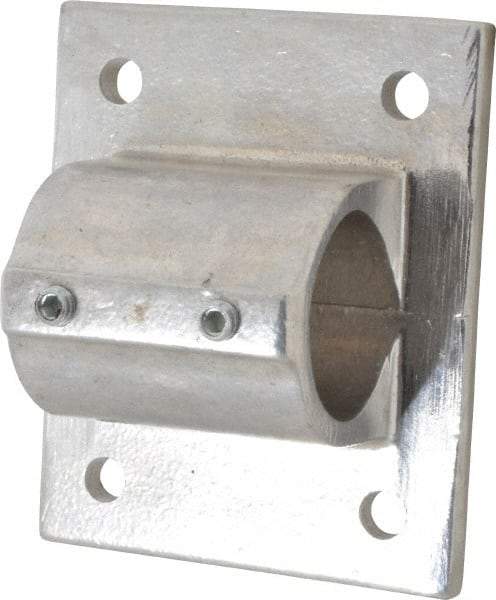 Hollaender - 1-1/2" Pipe, Wall Mount Flange, Aluminum Alloy Flange Pipe Rail Fitting - Bright Finish - USA Tool & Supply