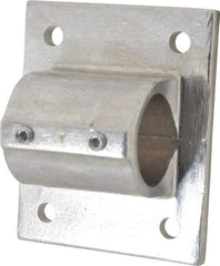 Hollaender - 1-1/2" Pipe, Wall Mount Flange, Aluminum Alloy Flange Pipe Rail Fitting - Bright Finish - USA Tool & Supply