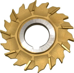 Made in USA - 3" Diam x 1/4" Width of Cut, 18 Teeth, High Speed Steel Side Milling Cutter - Staggered Teeth, TiN Coated - USA Tool & Supply